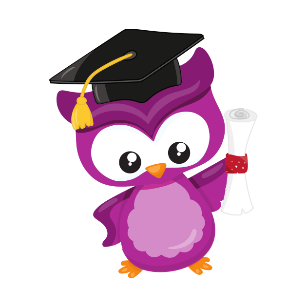 Cute Owl, Baby Owl, Little Owl, Graduation Owl by Jelena Dunčević