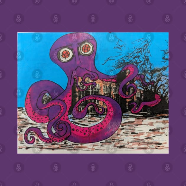 Purple Octopus Attack on School by Dreamscapes