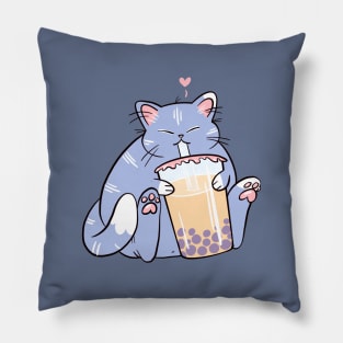 boba cat Pillow