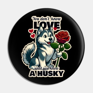 Husky Valentine's day Pin