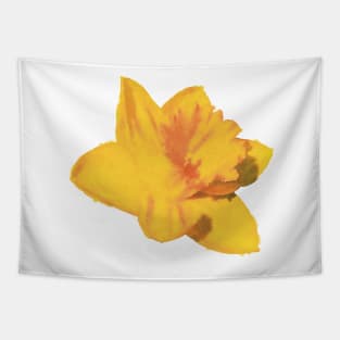 Yellow Daffodil Flower Tilted Tapestry