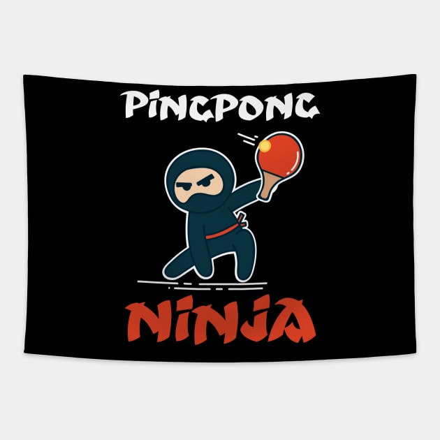 Ping pong ninja Tapestry by ArtStyleAlice