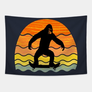 Skateboarding Gorilla Tapestry