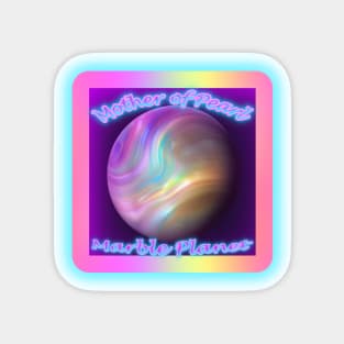 Mother of Pearl Marble Planet Magnet