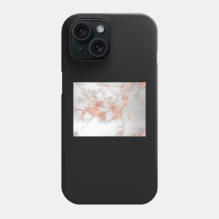 White Marble Rose Gold Veins Phone Case