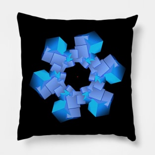 Teal blue cube circle aka blockchain Pillow