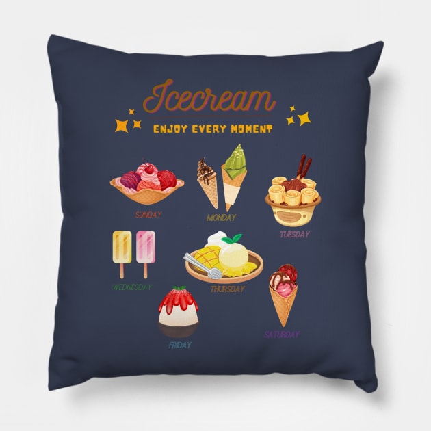 I'm just here for free icecream Pillow by TrippleTee_Sirill