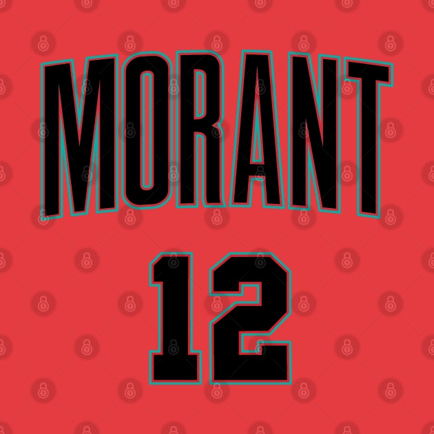 Ja Morant #12 Grizzlies black by Fastbreak Breakfast