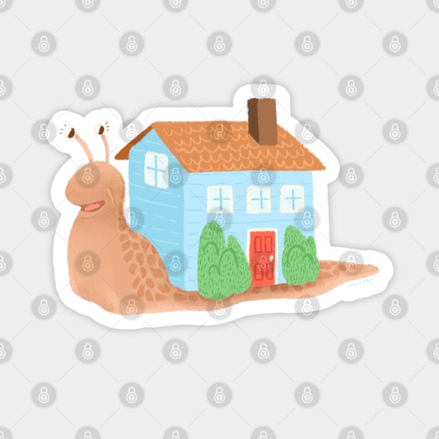 Snail House Magnet by SarahWrightArt