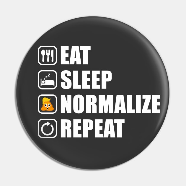 Eat Sleep Normalize Repeat (Trump Nightmare) Pin by NeddyBetty