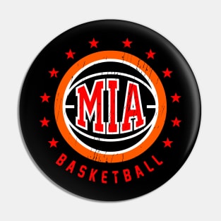 MIA Basketball Vintage Distressed Pin