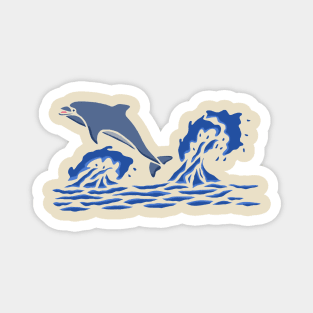 Sea Waves With Dolphin Magnet