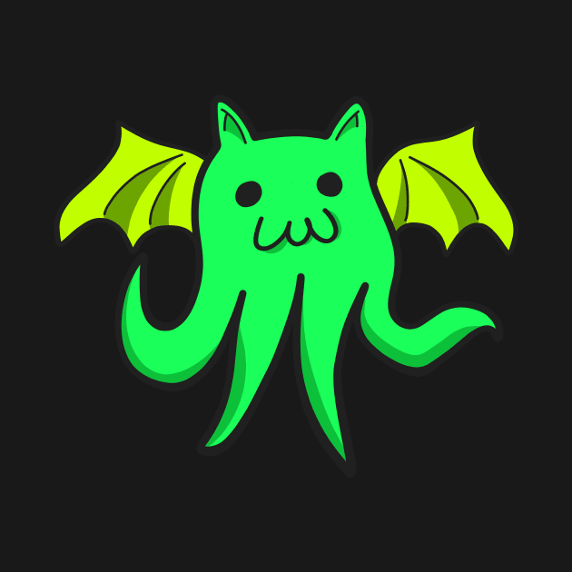 Cathulu Cute Kawaii Cthulhu Cat by Foxxy Merch