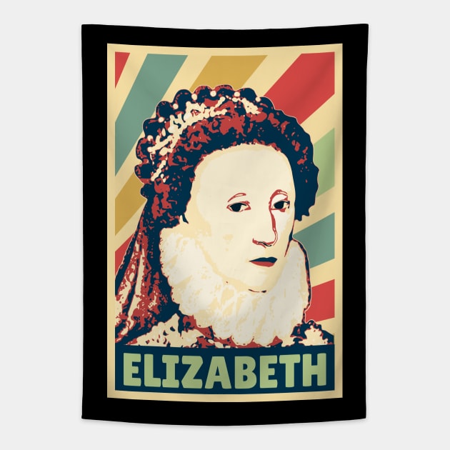 Elizabeth Queen Of England Vintage Colors Tapestry by Nerd_art