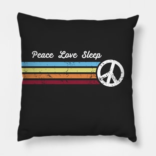 Retro Stripes Peace Love Sleep Pillow