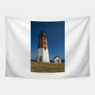 Point Judith Lighthouse Blue Sky Tapestry