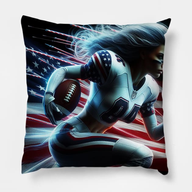 American Woman NFL Football Player #11 Pillow by The Black Panther