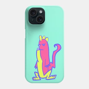 Roaring Fun: Playful Pink and Yellow Dinosaur Phone Case