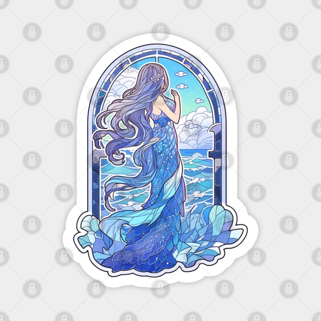 Stained Glass Sea Goddess Magnet by DarkSideRunners