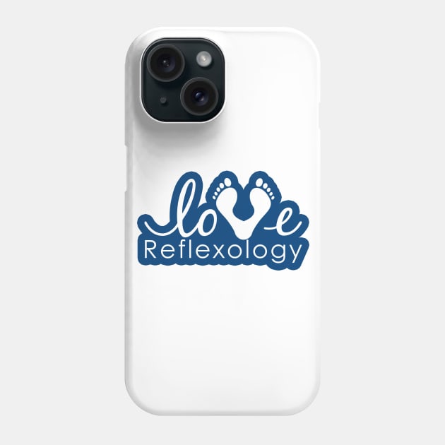 Love Reflexology (Blue outline) Phone Case by Balanceandharmonyforreflexologists