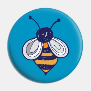 Honey Bee, Cute, Fun Drawing of a Honey Bee Pin