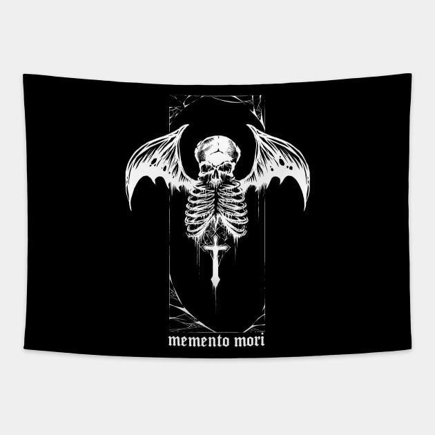 Memento Mori Skull Demon Tapestry by wildsidecomix