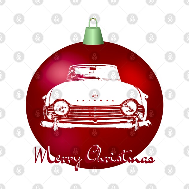 Triumph TR4A British classic car monoblock Christmas ball special edition by soitwouldseem