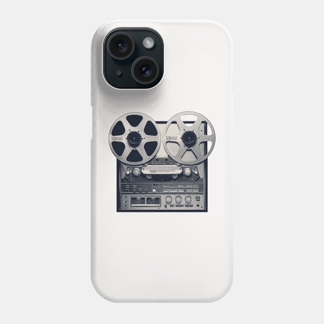 Vintage Reel To Reel Tape Player Design Phone Case by unknown_pleasures