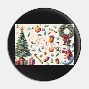 Christmas elements card Pin