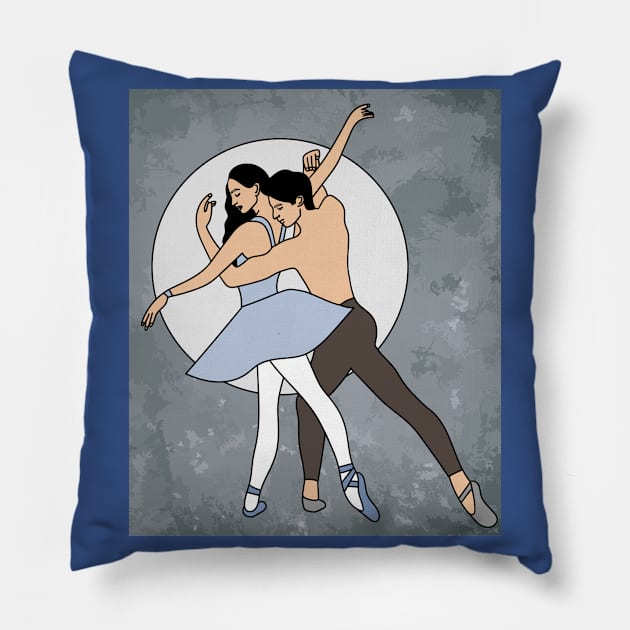 Dancing Ballerina Ballet Figures Pillow by flofin