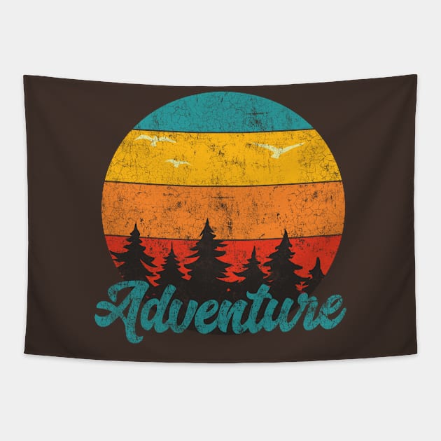 Vintage Camping Adventure Tapestry by vladocar