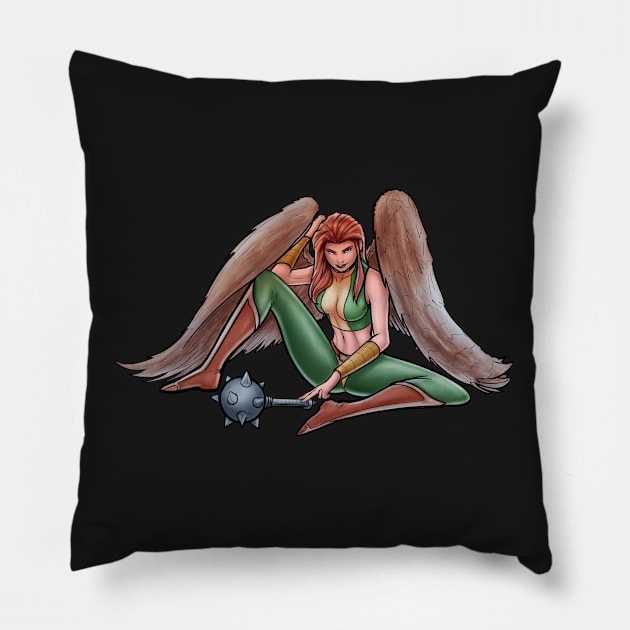 Hawkgirl Pillow by belgerles