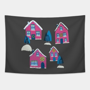 Pink House in the Winter Tapestry