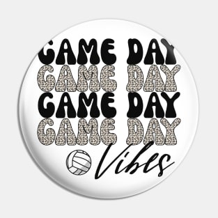 Bleached Volleyball Game Day Vibes Volleyball Mom Leopard Pin