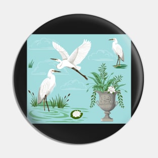 E is for Egret—blue Pin