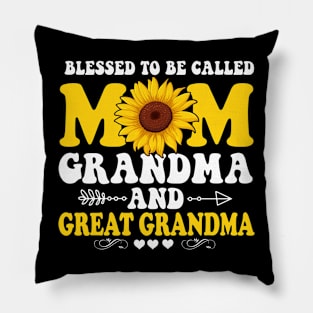 Blessed To Be Called Mom Grandma Great Grandma Pillow