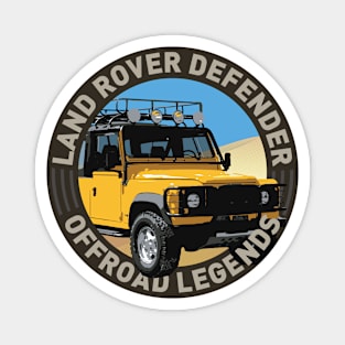 4x4 Offroad Legends: Land Rover Defender Classic (yellow) Magnet