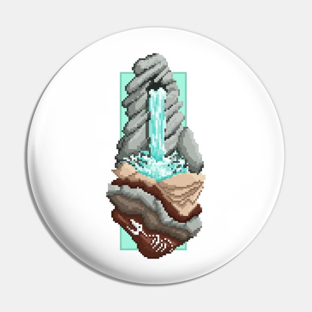 Pixel Landscape : Water Fall Pin by Draad