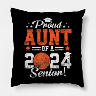 Proud Aunt Of A 2024 Senior Graduate 2024 Basketball Pillow