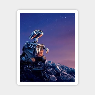 Wall-E looks at the sky Magnet