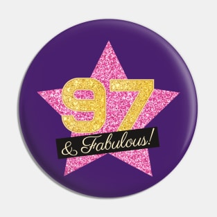 97th Birthday Gifts Women Fabulous - Pink Gold Pin