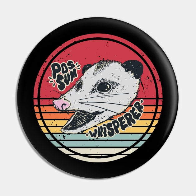 Possum Whisperer Funny Opossum Pin by Visual Vibes