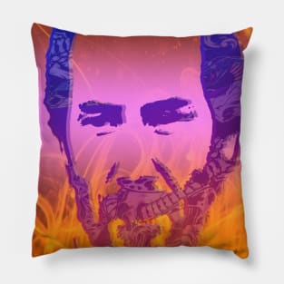 John Wick pop art skull fire, pattern poster Pillow