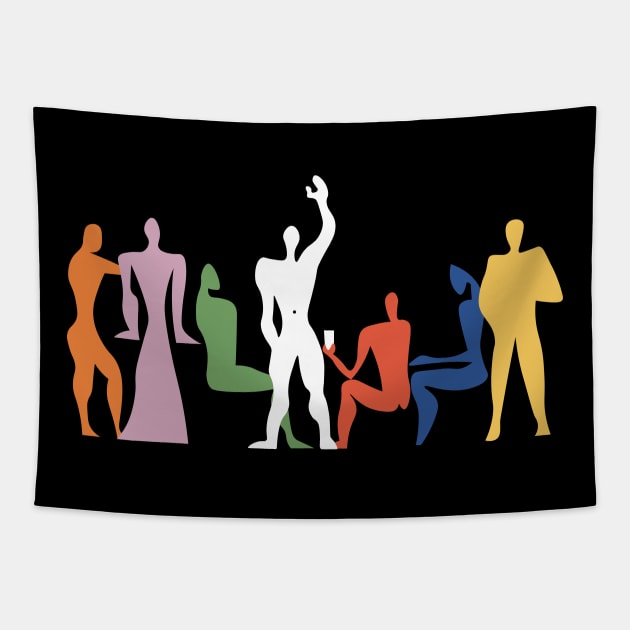 Le Corbusier Modulor Colourful Party Tapestry by SLGA Designs