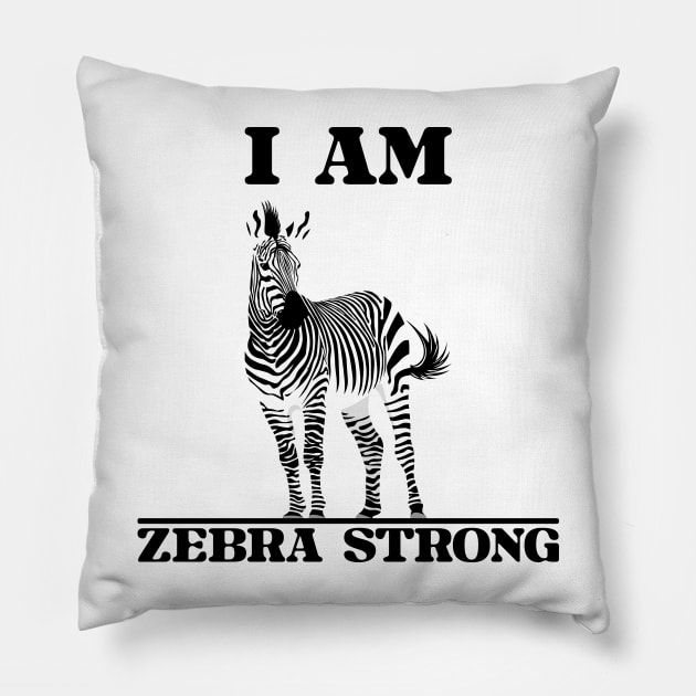 Ehlers Danlos Rare Disease Awareness I Am Zebra Strong Pillow by Jesabee Designs