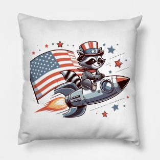 A Whimsical Tribute to American Culture in Cartoon Style Pillow