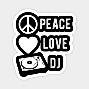 DJ Turntable - Peace Love DJ Record Music Gift Magnet
