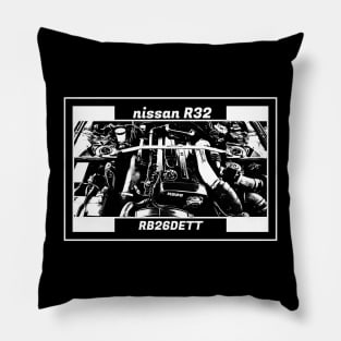 NISSAN SKYLINE GT-R R32 ENGINE (Black Version) Pillow