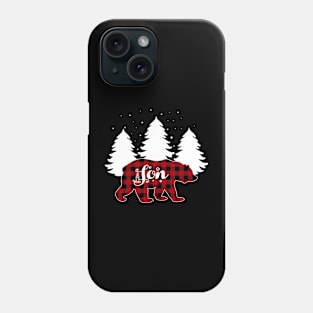 Son Bear Buffalo Red Plaid Matching Family Christmas Phone Case