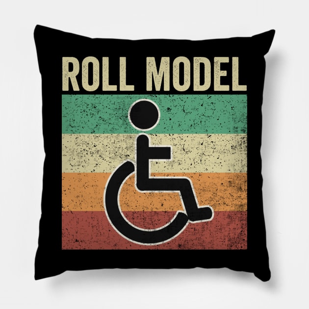 Roll Model Funny Wheelchair Pillow by Visual Vibes